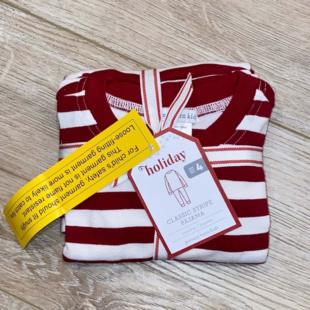 NWT Pottery Barn Kids Striped Pajama Set 4